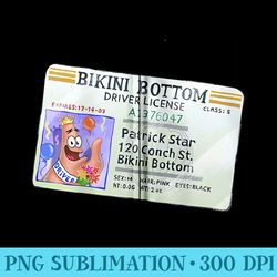 spongebob squarepants patrick star drivers license - stylish shirt png