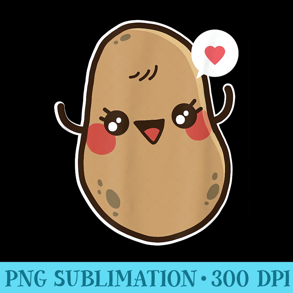 Kawaii Potato Head Smiling Cute - Shirt Vector Art - Add a Festive Touch to Every Day