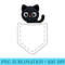 Kawaii Anime Pocket Cat s - Fashionable Shirt Design - Create with Confidence