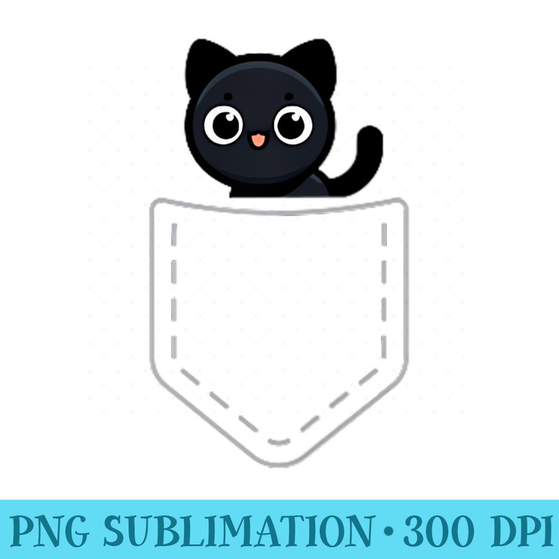 Kawaii Anime Pocket Cat s - Fashionable Shirt Design - Create with Confidence