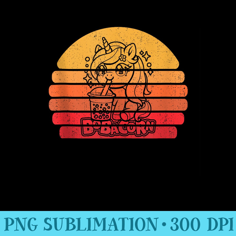 Unicorn Boba Pearl Milk Bubble Tea Bobacorn - PNG Download Button - Capture Imagination with Every Detail