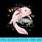 Axolotl Fish Playing Video Game White Axolotl Lizard Gamers - PNG Sublimation - Revolutionize Your Designs