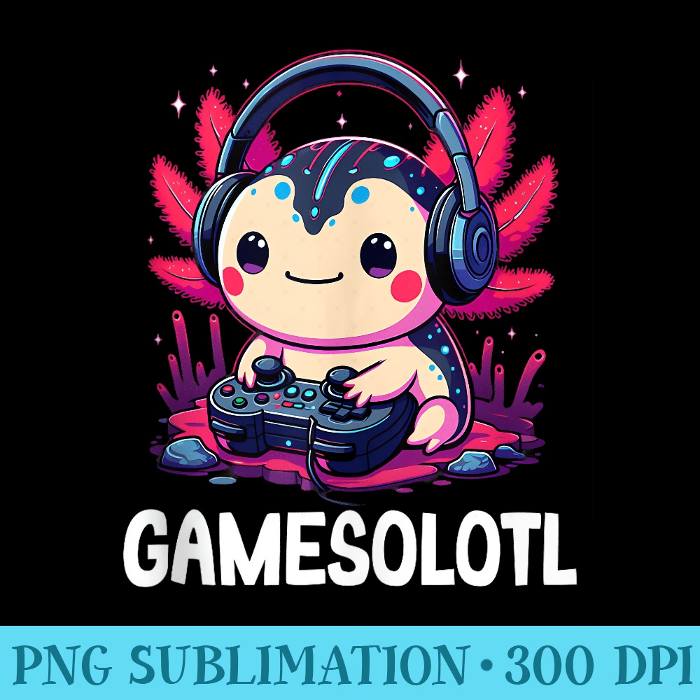 Gamesolotl Japan Anime Manga Kawaii Otaku Axolotl Girls - PNG Download Button - Versatile And Customizable Designs