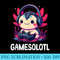 Gamesolotl Japan Anime Manga Kawaii Otaku Axolotl Girls - PNG Download Button - Versatile And Customizable Designs