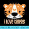 I Love Tigers with Cartoon Kawaii Tiger - PNG Download Database - Bold & Eye-catching
