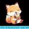 Cute Neko Fox Boba Tea Kawaii Anime Bubble Tea Fox - Unique Sublimation patterns - Fashionable and Fearless