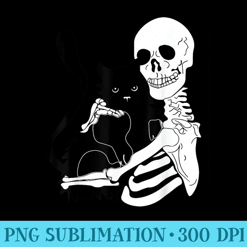 Halloween Cat Skeleton Funny Cat Gothic Grunge Pastel Goth - PNG Download Icon - Perfect for Creative Projects