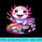 Axolotl Kawaii Eating Sushi Japanese Food Anime - PNG design downloads - Fashionable and Fearless