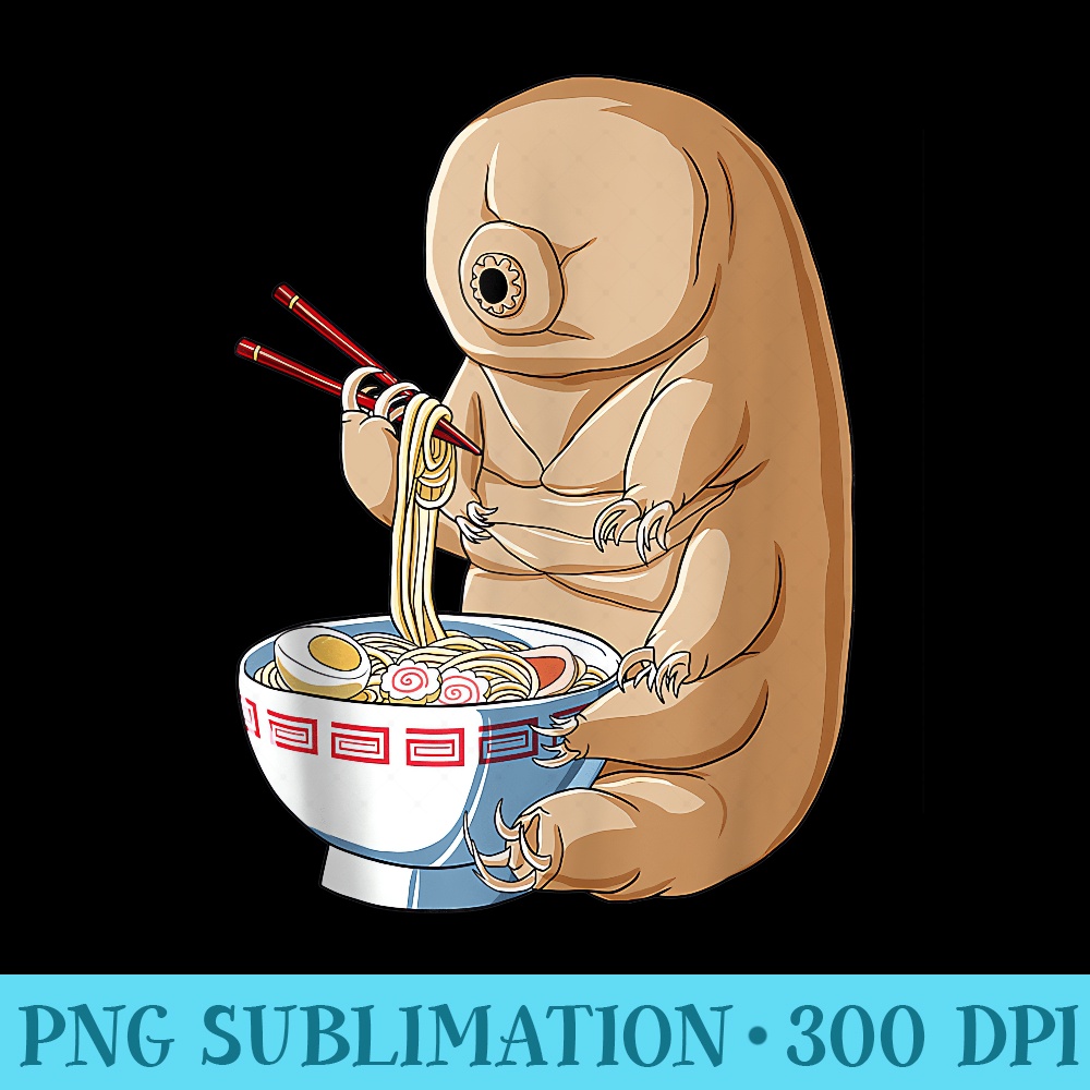Funny Japanese Kawaii Ramen Noodles Water Bear Tardigrade - PNG Download Template - Revolutionize Your Designs