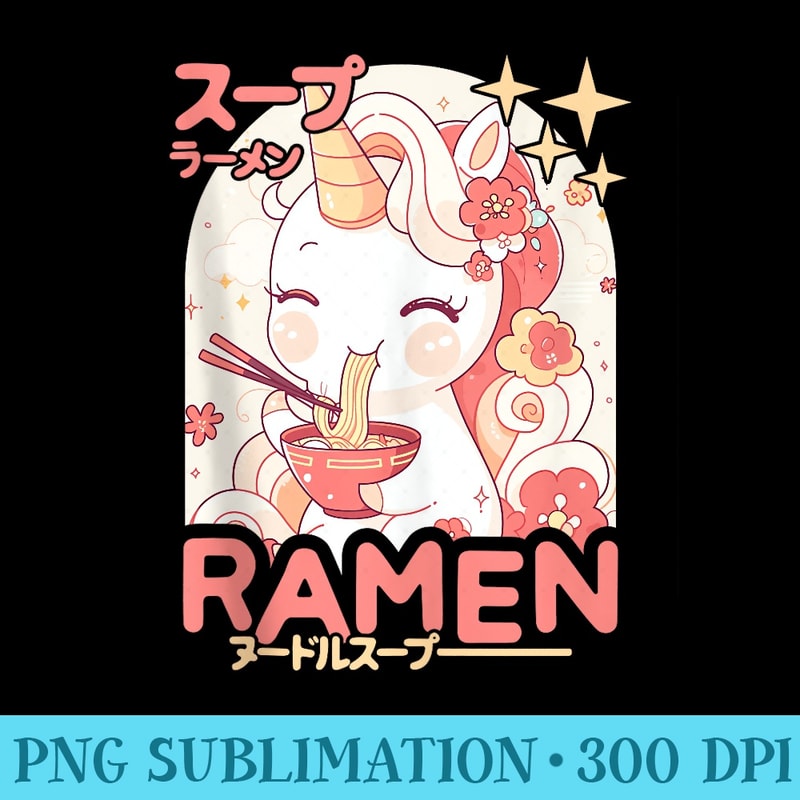 Unicorn Loving Ramen Kawaii Neko Unicorn Ramen - PNG Download Resource - Unique And Exclusive Designs