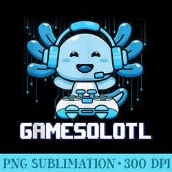 gamesolotl axolotl video gamer kawaii anime girls - ready to print png designs