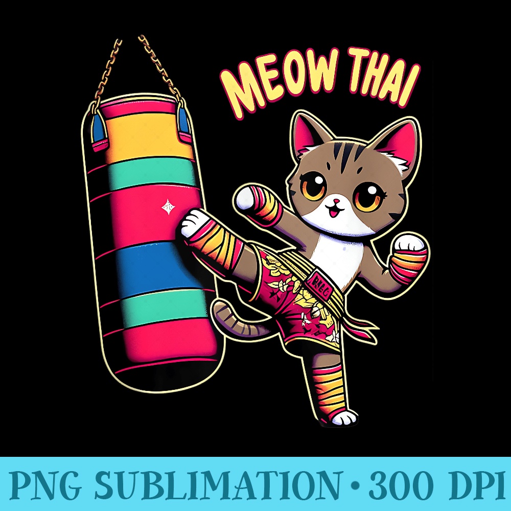 Meow Thai Muay Thai Cat Kickboxing - Transparent Shirt Design - Defying the Norms