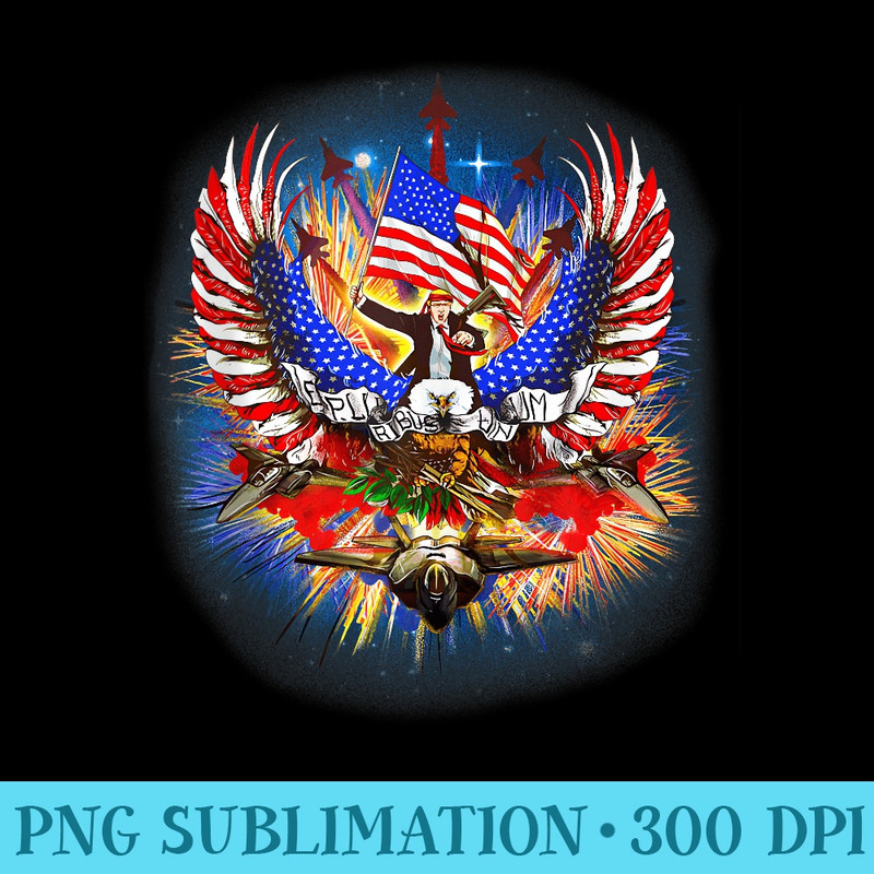 Donald Trump Riding Eagle Next US President 2024 Epic Battle - High Quality PNG Download - Perfect for Sublimation Art