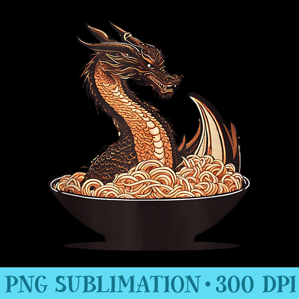 Anime Ramen Retro Japanese Dragon Noodles Soup Bowl Manga - PNG Image Download - Unleash Your Inner Rebellion