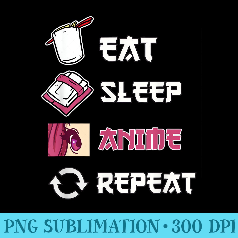 Eat Sleep Anime Repeat Anime Merch Ramen Otaku Anime - Shirt Mockup Download - Eco Friendly And Sustainable Digital Products