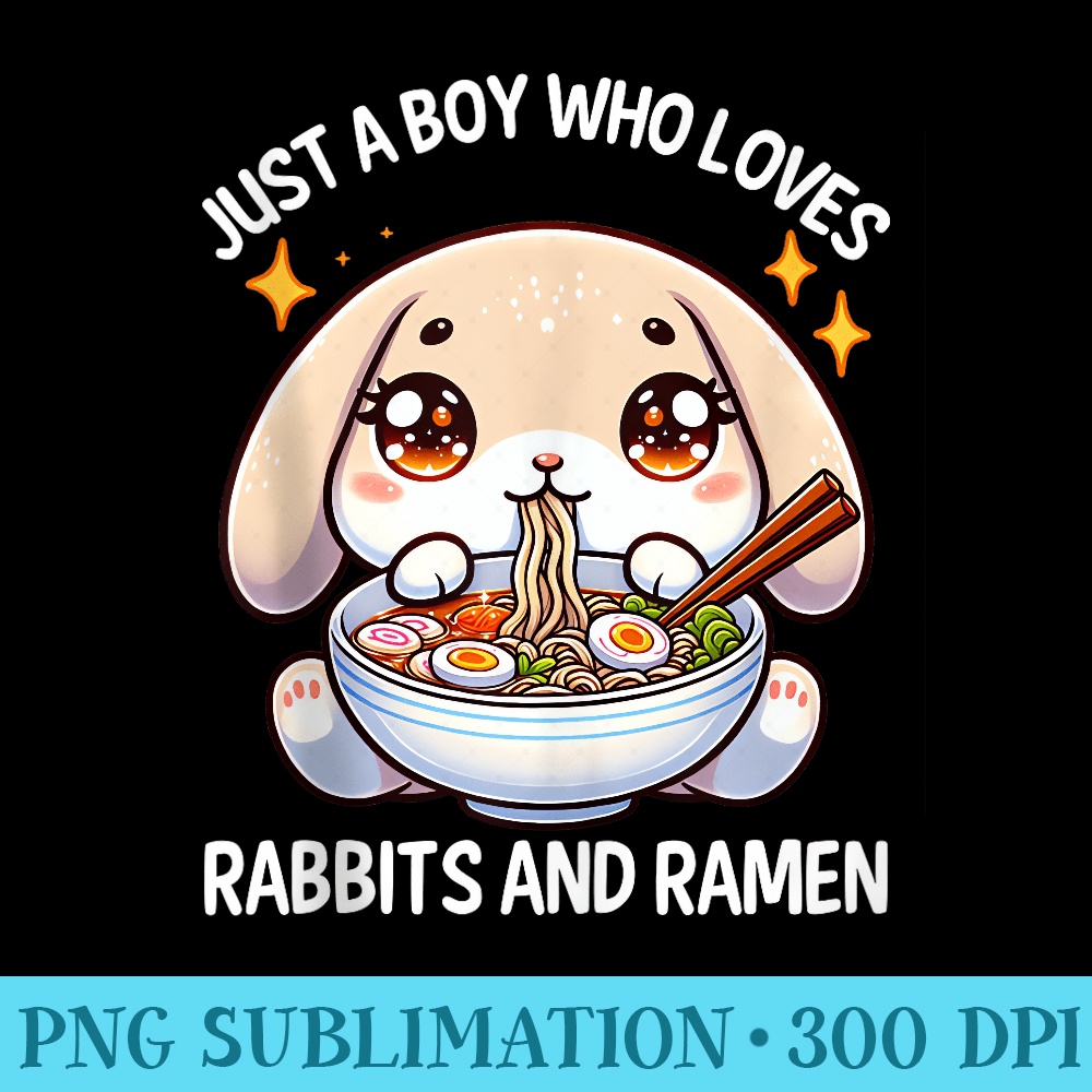 Just a Who Loves Rabbits and Ramen Noodles Birthday - Shirt Clipart Free PNG - Quick And Seamless Download Process