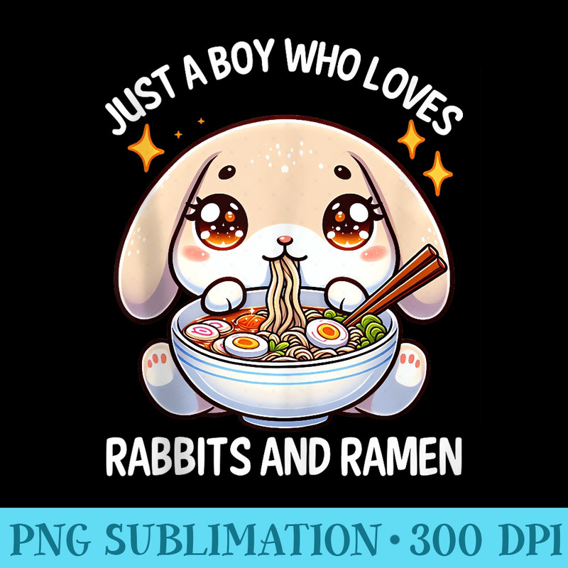 Just a Who Loves Rabbits and Ramen Noodles Birthday - Shirt Clipart Free PNG - Quick And Seamless Download Process