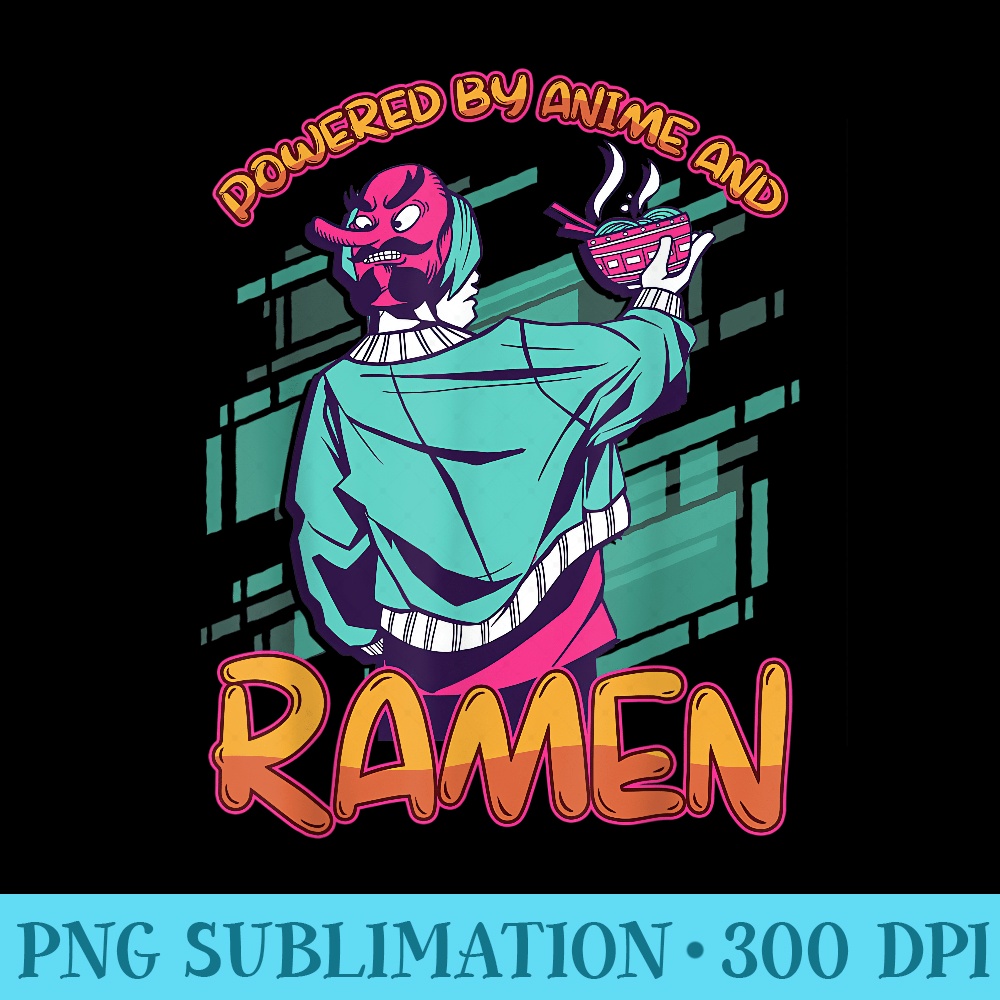 Powered by Anime and Ramen Anime - Unique Sublimation patterns - Spice Up Your Sublimation Projects