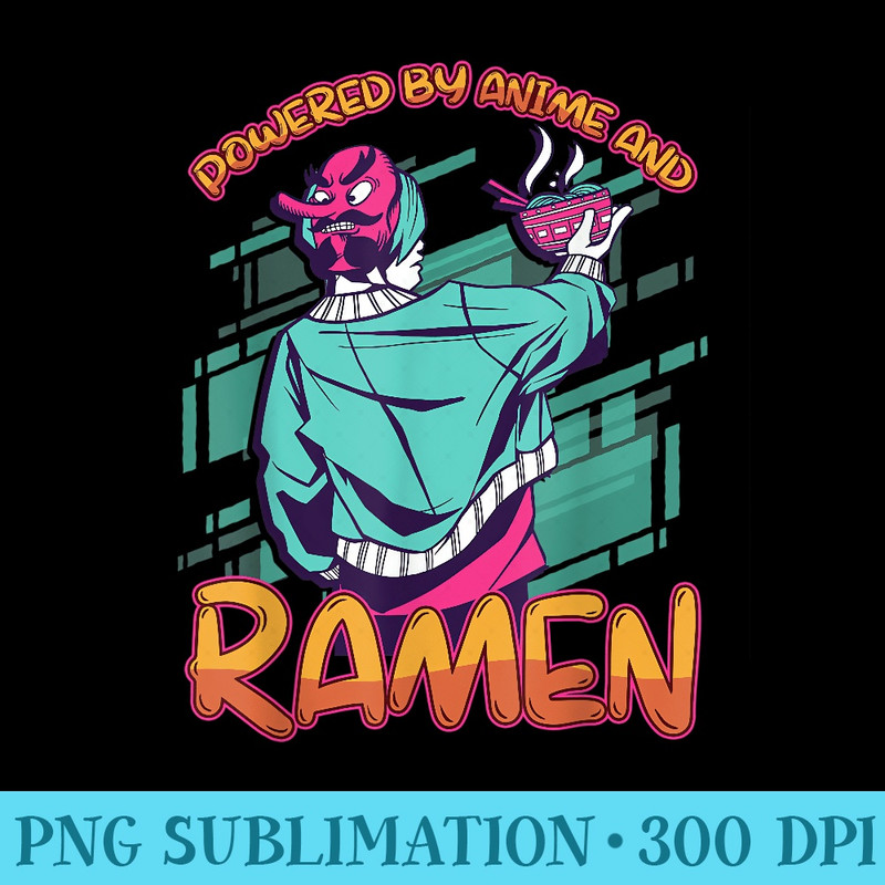 Powered by Anime and Ramen Anime - Unique Sublimation patterns - Spice Up Your Sublimation Projects