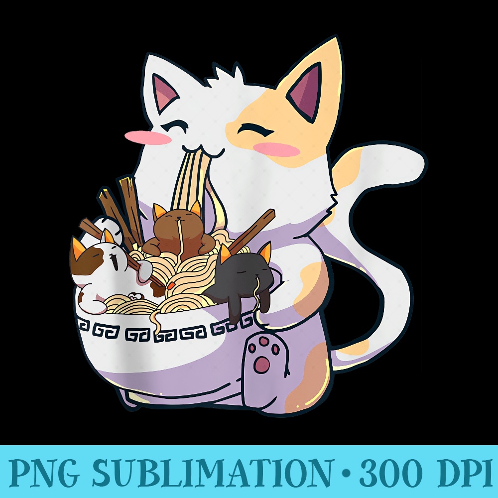 Kawaii Neko Cat Ramen Bowl Anime Japanese Noodles - PNG Download Icon - Versatile And Customizable Designs
