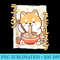 Shiba Inu Loving Ramen Kawaii Neko Shiba Inu Dog Ramen - Sublimation templates PNG - Perfect for Sublimation Art