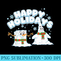 spongebob squarepants patrick star snowmen happy holidays - png download artwork