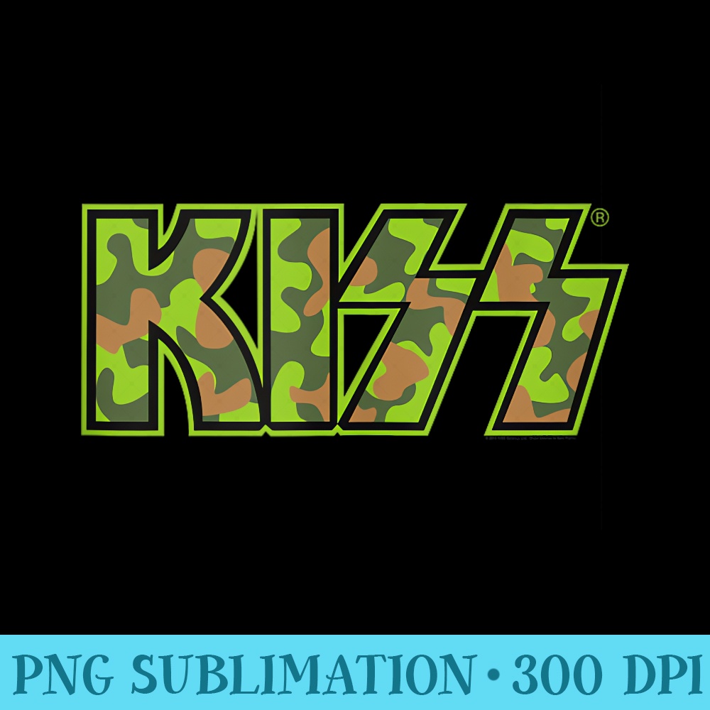 KISS Camo Logo - Printable PNG Graphics - Unlock Vibrant Sublimation Designs