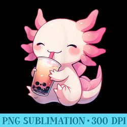 cute neko axolotl boba tea kawaii anime bubble tea - fashionable shirt design