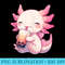Cute Neko Axolotl Boba Tea Kawaii Anime Bubble Tea - Fashionable Shirt Design - Perfect for Creative Projects