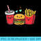 Hamburger French Fries Soda Funny BFF Matching Best Friends - High Resolution PNG Designs - Capture Imagination with Every Detail