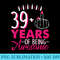 I Am 39 Plus 1 Middle Finger 39th Pink Candle Birthday Retro - PNG Graphic Design - Unique And Exclusive Designs