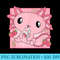 Pink Axolotl Strawberry Milk Shake Kawaii Japanese Anime - Shirt Design PNG - Eco Friendly And Sustainable Digital Products