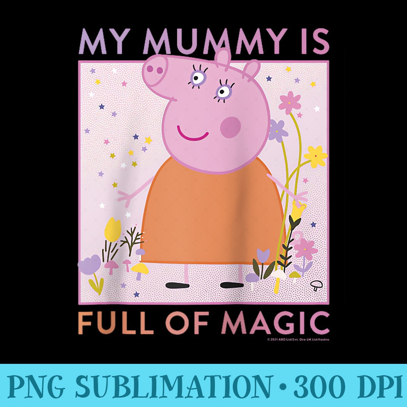 Peppa Pig My Mother Is Full Of Magic Box Portrait Raglan Baseball - Blank Shirt Template PNG - Easy-To-Print And User-Friendly Designs