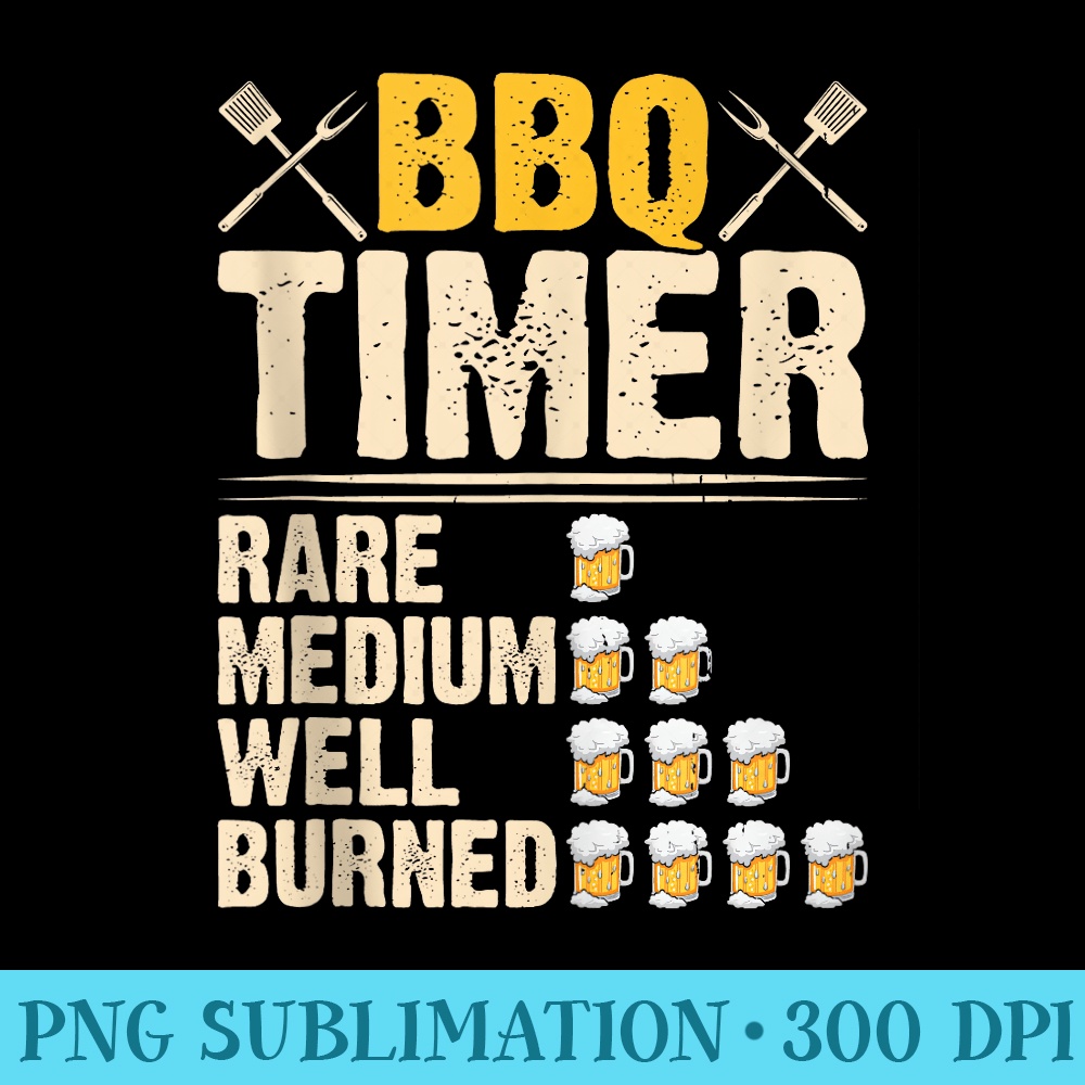 BBQ timer timer rare medium well burned Funny Retro BBQ Chef - PNG Download Transparent Background - Fashionable and Fearless