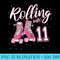 Rolling Into 11 Years Old Girl 11th Birthday Roller Skate - Modern PNG designs - Spice Up Your Sublimation Projects