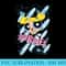 CN The Powerpuff Girls Bubbles Moves - Sublimation artwork PNG download - Perfect for Creative Projects