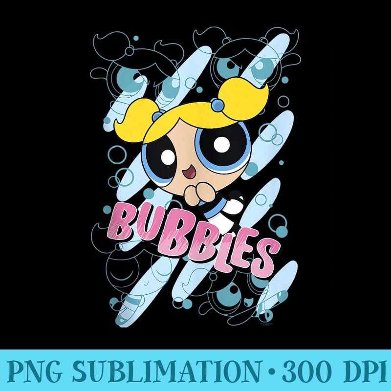 CN The Powerpuff Girls Bubbles Moves - Sublimation artwork PNG download - Perfect for Creative Projects