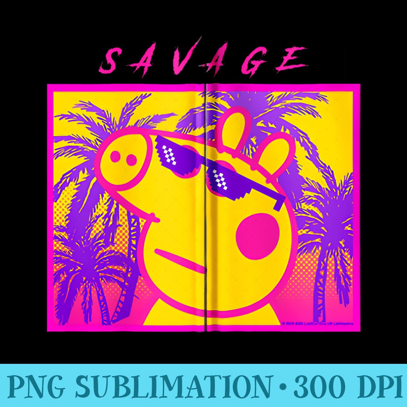 Peppa Pig Savage Portrait - Transparent Shirt Clip Art - Unleash Your Inner Rebellion