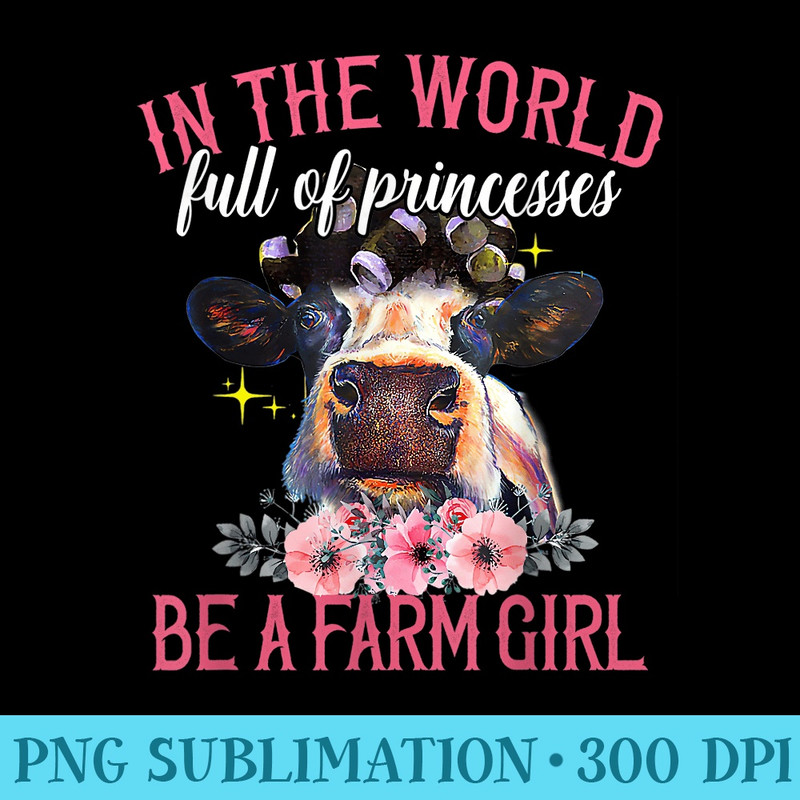 Farmer In The World Full Of Princesses Be A Farm Girl - Shirt Vector Illustration - Unlock Vibrant Sublimation Designs