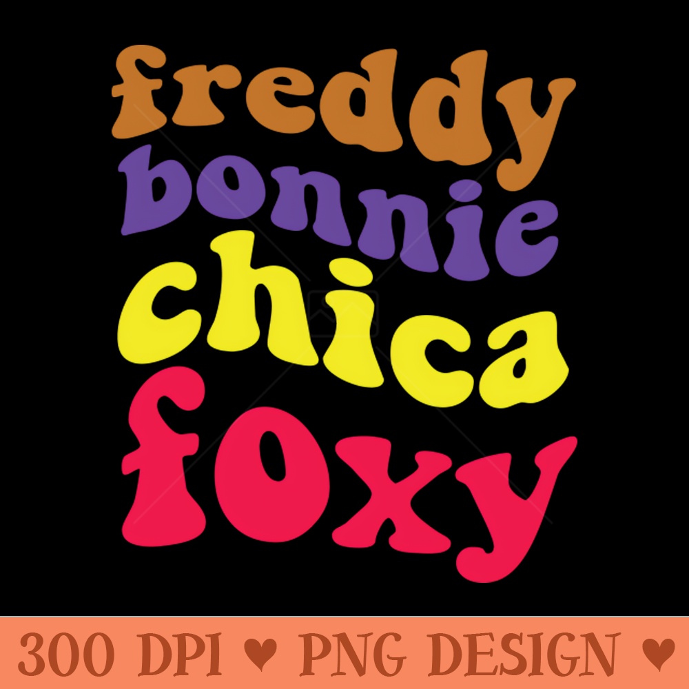 Freddy Bonnie Chica Foxy FNAF - Shirt Clipart Free PNG - Perfect for Personalization