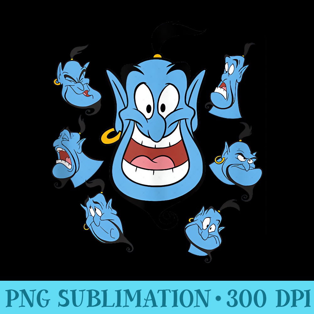 Disney Aladdin Genie Circle Expressions Big Chest Portrait - PNG Clipart Download - Defying the Norms