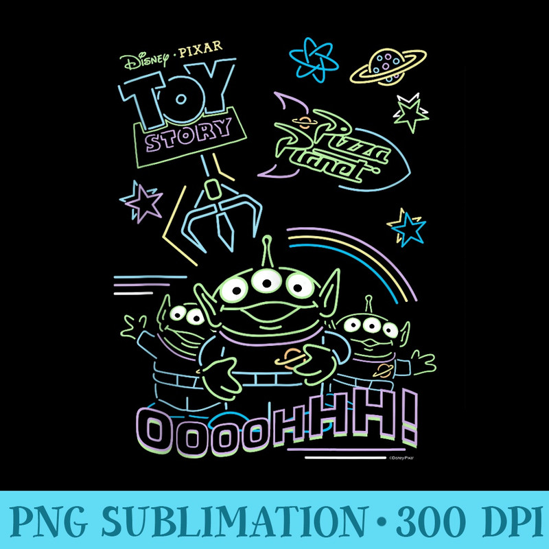 Disney and Pixaru2019s Toy Story Pizza Planet Aliens Neon - PNG Download Website - Bold & Eye-catching