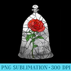 disney beauty and the beast stained glass enchanted rose - png download design