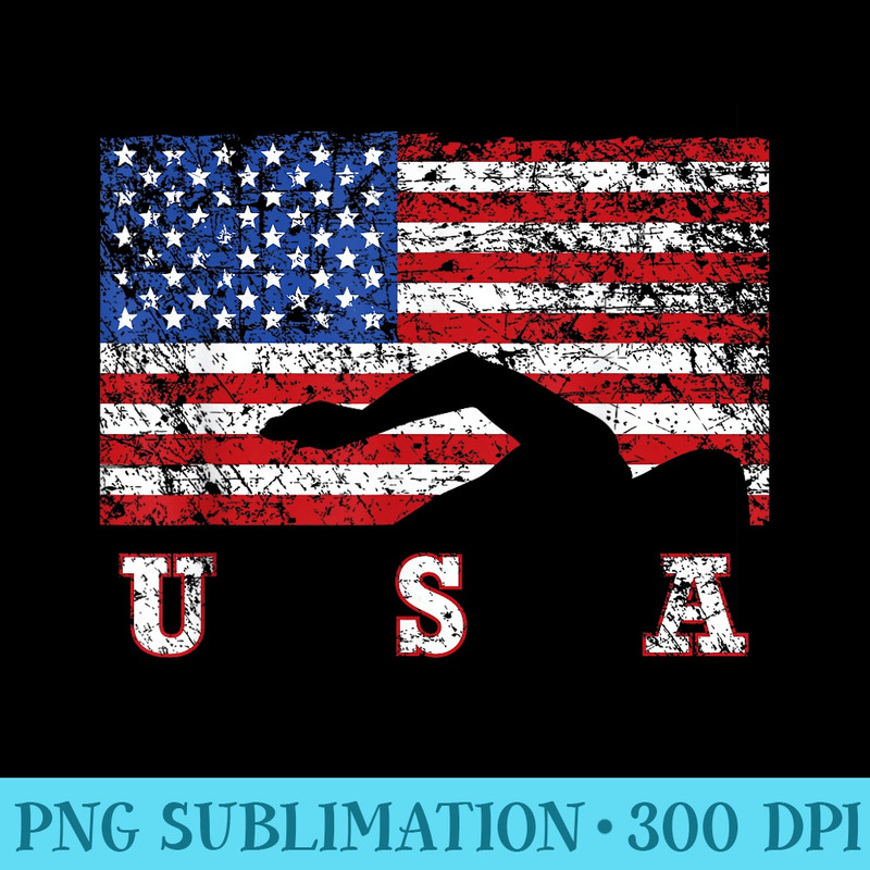 American Flag Swimming USA , Swim Team - Download High Resolution PNG - Eco Friendly And Sustainable Digital Products