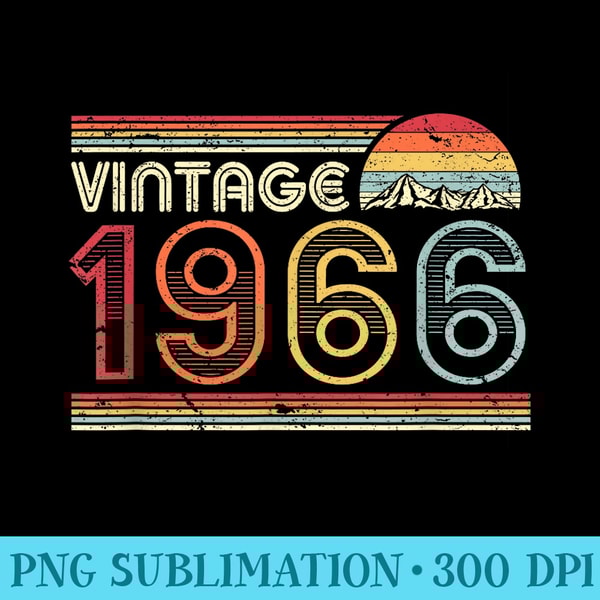1966 Vintage , Birthday . Retro Style - High Resolution Shirt PNG - Defying the Norms