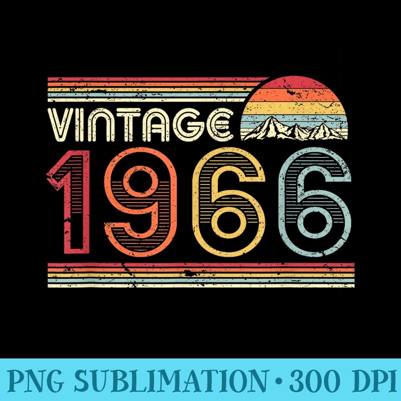 1966 Vintage , Birthday . Retro Style - High Resolution Shirt PNG - Defying the Norms