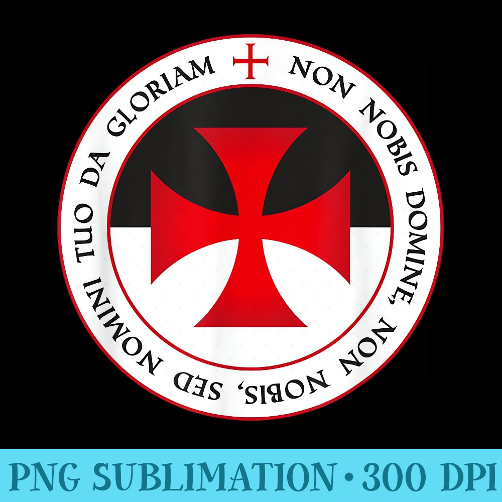 The Knights Templar Cross Christian Crusader Motto - PNG Download Clipart - Lifetime Access To Purchased Files
