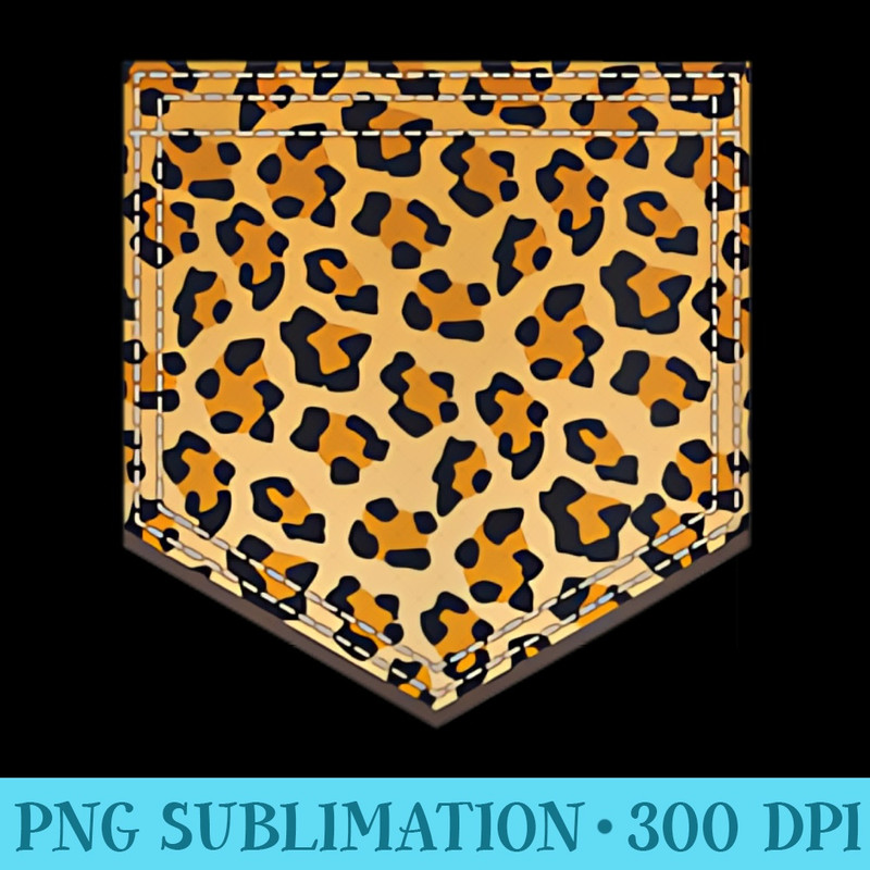 Leopard Print Pocket Art Cool Animal Lover Cheetah - Transparent PNG download - Perfect for Sublimation Art