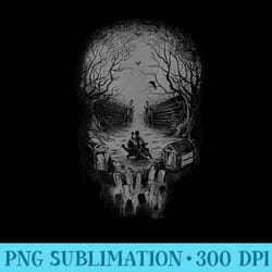 the haunted mansion skull shaped graveyard wide shot - sublimation png download