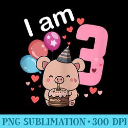 my 3rd birthday pig lovers party 3 years old bday pig - sublimation artwork png download